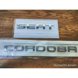 Restinal Seat Cordoba Bagaj Yazısı Plastik Krom Kaplama 3m Bantlı Harf Seti Bagaj Yazı Emblem Arma Logo 3D Tr - 1 adet