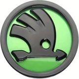 Restinal Skoda 80MM Bagaj Logosu Rozeti Rapid Octavia Fabia Laura Superb Kodiaq Karoq Için Otomobil Yeşil - 1 adet