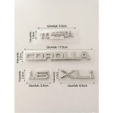 Restinal Toyota Corolla 1.6 Xli Bagaj Yazı Amblem Seti Efsane Kasa Krom Logo Takımı 1.6 Xlı Tam Set Ambalajlı - 1 adet