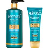 Restorex Keratin & Argan Onarıcı Saç Bakım Şampuanı 900 Mililitre, Yıpranmış ve Hasar Görmüş Saçlar