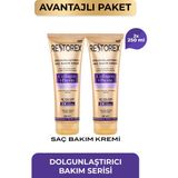 Restorex Kolajen & Biotin Dolgunlaştırıcı Saç Bakım Kremi 2 x 250 ml Tüm Saçlar İçin Nemlendirici Etki