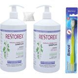 Restorex Restorex 1000 ml Ekstra Direnç Şampuan X2 Adet + Banat Slim Diş Fırçası