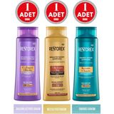 Restorex Şampuan 500 ml x 3 Adet (Keratin&argan, Collagen&biotin, 7 Besleyici Yağ)
