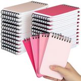 Resurhang 48 Adet Küçük Cep Defterleri Toplu, 3 x 5 İnç Cep Spiral Not Defterleri Çizgili Sayfalar Mini Not Defteri Spiral Defterler Okul Ofis Ev Malzemeleri Hediye 4 Çeşitli Renkler (Pembe)