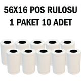 Retapack 56x16 Yazarkasa Pos Rulosu 10 Rulo - 1 Paket Yüksek Hassasiyetli Termal Kağıt