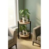 Retodesign 2 Raflı Çam Yuvarlak Çiçeklik Ve Sehpa 2200 Atlantik Çam