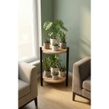 Retodesign 2 RAFLI ÇAM YUVARLAK ÇİÇEKLİK VE SEHPA 2200