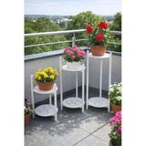 Retodesign 3 Boy Beyaz Metal Tepsili Çiçeklik, Çiçek Rafı 1496 Beyaz
