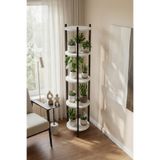 Retodesign 5 KAT YUVARLAK BEYAZ ÇİÇEK RAFI, SALON RAFI, 5405