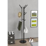 Retodesign 9 Askili Metal Elbise Askisi, Portmanto Askisi, Antre Ayakli Aski 5111 Siyah