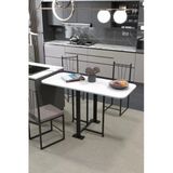 Retodesign Efes Beyaz Katlanır Masa. Mutfak Masası, Yemek Masası,