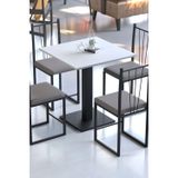 Retodesign Klas 70 x 70 Beyaz Kare Mutfak Masası, Yemek Masası. Bistro Masa 1691B