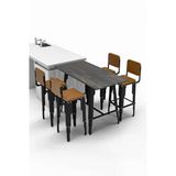Retodesign Lotus 60/120 Bar Masası 4 Sandalyeli Takım 9200 Siyah