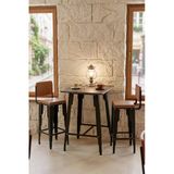 Retodesign Lotus Kare Bar 2 Sandalyeli Takım 9102 Siyah