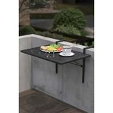 Retodesign Metal Katlanır Balkon Masası 5003 Lazer Kesim 60/40 cm 2 Kişilik Modern Tasarım