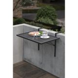 Retodesign Metal Katlanır Balkon Masası -askılı Katlanır Masa 500 Siyah