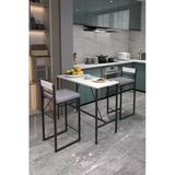 Retodesign Minderli Beyaz Good Bar Masa Takımı 2653 Beyaz