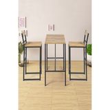 RetoDesign Modern Bar Yemek Masası Takımı Suntalam Gövde Metal Ayak 100x45x95 cm Doğal Ahşap Renkli Demonte