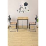 RetoDesign Modern Tasarımlı Atlantik Çam Suntalam Masa 60x60x73 cm Siyah Metal Ayaklı Sağlam Yapı