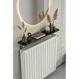 Retodesign Montajsız Siyah Petek Üstü Metal Raf, Kalorifer Peteği Raf Dresuar Uçan Raf 60 Cm. 30060 Siyah