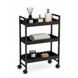 Retodesign Retohome Siyah Tekerlekli Raflı Organizer, Şişelik Raf