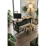 RetoDesign Sehpalı Büro Masası ,ofis Masası, 140 Cm. Çalışma Masası Takımı 5141 - Atlantik Çam