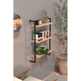 Retodesign Siyah Duvara Monte 3 Katlı Raf , Duvar Rafı - Kitaplık 2601 Metal Metal 3 20 Cm 90 Cm Duvara Monte