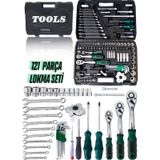 Retools 121 Parça Lokma Seti: Tam Profesyonel 72 Diş Eğik Cırcır, Çelik Yapılı Full Set!