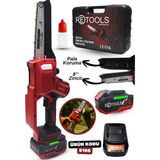 Retools 9106 Bordo Şarjlı Dal Budama Testere 21V Güçlü Motor ve 8 İnç Zincir ile Pratik Kullanım