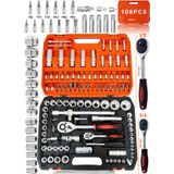 Retools Tam Profesyonel 108 Parça Lokma Seti: 1/2 ve 1/4 Cırcır Lokma Anahtar Takımı Çelik Yapılı!