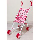 Retoys Oyuncak Metal Bastonlu Puset Bebek Arabası Çilek Desenli Katlanabilir Mama Sandalyesi