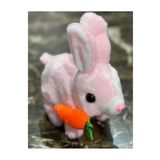 Retoys Pilli Sesli Zıp Zıp Yürüyen Havuçlu Tavşan Peluş Oyuncak 15cm