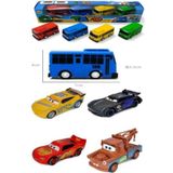 Retoys Şimşek Mcquenn Metal Çek Bırak Arabalar+Tayo 4'lü Çek Bırak Araç Oyuncak Set