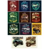 Retro 4x4 -1 Off Road Sticker Set4 11 Parça Telefon, Tablet, Defter, Laptop Sticker