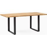 Retro Ahşap Doğal Kütük Yemek / Toplantı / Çalışma Masası - 80 x 140