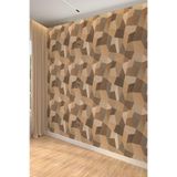 Retro Ahşap Patchwork Desenli Tek Parça Duvar Kağıdı, 400 x 280