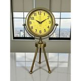 Retro Antique Üç Ayaklı Metal Eskitme Masa Saati