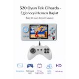 Retro Arcade 520 Oyunlu Taşınabilir Oyun Konsolu Şarjlı, TV Bağlantılı, Çift Kişilik Oynanabilir S5 GAMPED MAVİ