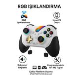Retro Arcade Rgb Işıklı Switch/Ps3/Ps4/Android/iOS MFi/Pc/Steam Uyumlu Kablosuz Bluetooth Gamepad