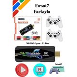 Retro Arcade Video Oyun Konsolu, X3 8k, 3d, USB Bellek, 64 Gb, Psp ve Tv Kutusu Için 30.000 + Oyun - Siyah - Beyaz