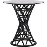 Retro Art Eiffel Masa Temperli Cam 70 cm - Siyah