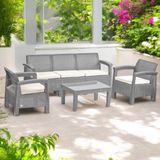 Retro Art Holiday Amazon Balkon ve Bahçe Takımı - Gri