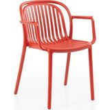 Retro Art Polo Sandalye 2'li Set | Balkon, Bahçe ve Kafe Sandalyesi - Kırmızı