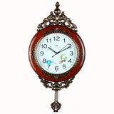 Retro Avrupa Duvar Saati, Metal Büyük Sessiz Sarkaçlı Duvar Saati, Klasik Sessiz Kuvars Asılı Duvar Saatleri Oturma Odası Ev Dekoru A 68x38 cm (27x15 inç)