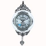 Retro Avrupa Duvar Saati, Metal Büyük Sessiz Sarkaçlı Duvar Saati, Klasik Sessiz Kuvars Asılı Duvar Saatleri Oturma Odası Ev Dekoru D 68x38 cm (27x15 inç)