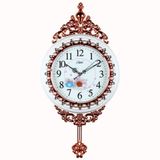Retro Avrupa Duvar Saati, Metal Büyük Sessiz Sarkaçlı Duvar Saati, Klasik Sessiz Kuvars Asılı Duvar Saatleri Oturma Odası Ev Dekoru I 68x38 cm (27x15 inç)
