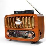 Retro Ayaklı Bluetooth Radyo, Şık ve Eskitme Tasarım With Nostalji Atmosferi - Ahşap - Ceviz