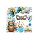 Retro Ayıcıklı Gökkuşağı Polis Arabalı Balon Zincir Set