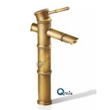 Retro Bambu Çanak Lavabo Bataryası, Eskitme Pirinç Malzeme