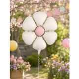 Retro Beyaz Papatya Folyo Balon Doğum Günü Parti Balonu 60 cm